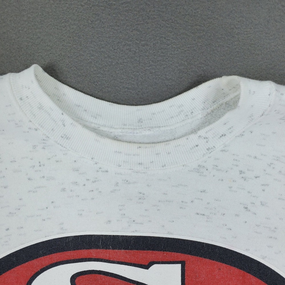 Vintage Sweatshirt Mens L White San Francisco 49ers NFL Graphic Pullover 90s - Picture 3 of 7